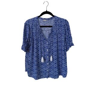 EST. 1946 Blue Geometric Blouse, XL